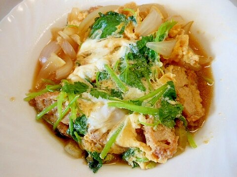 残り物利用 カツと玉葱 三つ葉の卵とじ レシピ 作り方 By アルプスの乙女 楽天レシピ 残り物利用 カツと玉葱 三つ葉の卵とじ レシピ 作り方 By アルプスの乙女 楽天レシピ